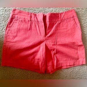 LOFT High-Waist Tailored Shorts in Bright Coral